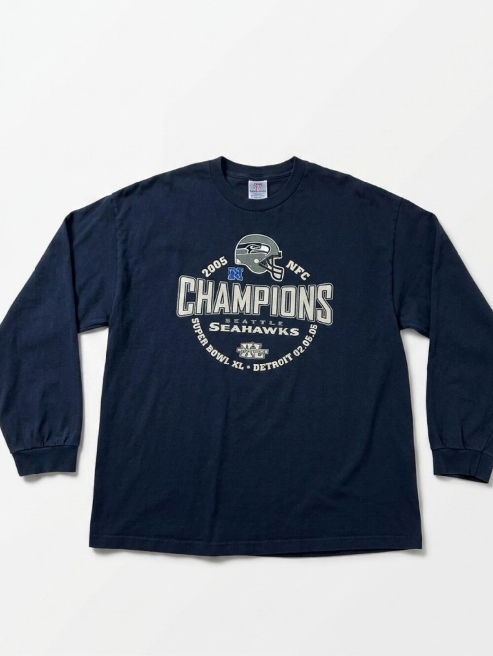 Vintage Seattle Seahawks Super Bowl XL NFC Champions Shirt Long Sleeve 2XL Y2K